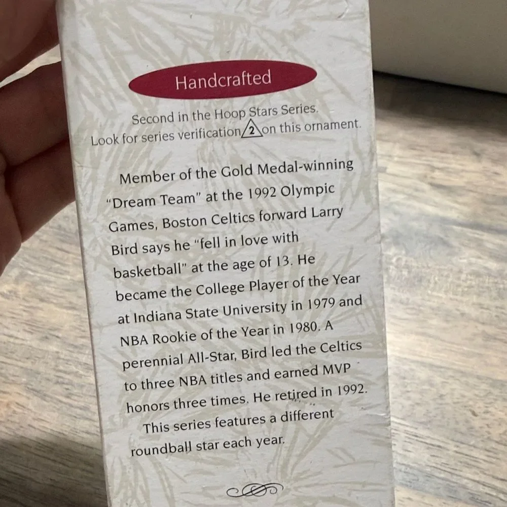 Hallmark Keepsake Ornament- Basketball Legend Larry Bird Hoop Stars Collection